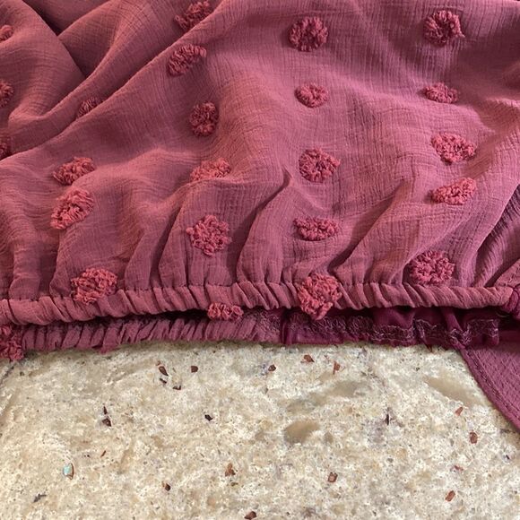 NWT Main Strip One Shoulder Maroon Blouse - Picture 5 of 5